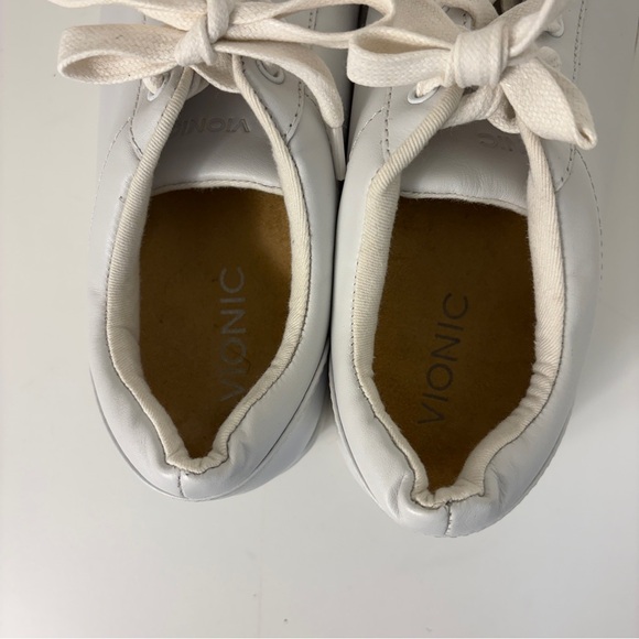 Vionic Syra White Leather Women's Sneakers Lace Up Comfort Travel Shoes - Picture 7 of 9